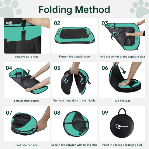Dog Playpen,Cat Pet Puppy Pen,Portable Playpens for Dogs Indoor Outdoor Travel Camping Use,Foldable Dog Kennel Tent
