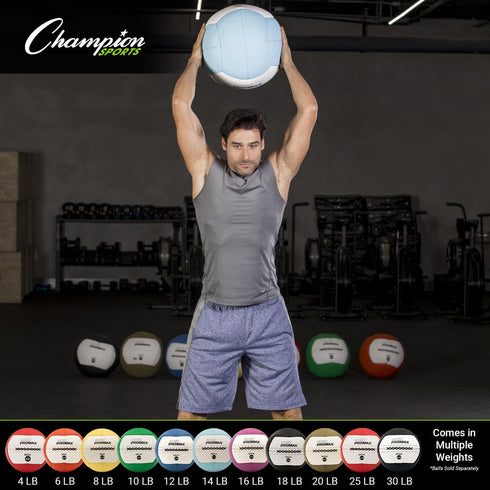 Champion Sports Rhino Promax Wall Balls - Soft Shell Non-Slip Grip for Weightlifting, Plyometrics, Cross Training