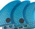 UPSURF M Size Tri Fin Surfboard Fin Set, Fiberglass+Honeycomb (White/Blue/Orange)