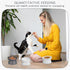 4 Pieces Plastic Tilted Elevated Cat Bowls, Raised Feeding Bowls for Flat Faced Cats, White and Grey