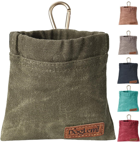 Dog Treat Pouch, Portable Training Bag, Hands-Free Walking, Auto Closing Snack Pocket