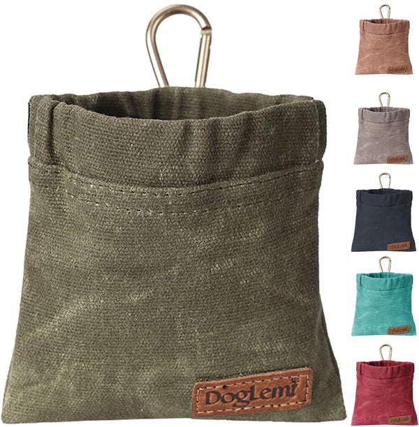 Dog Treat Pouch, Portable Training Bag, Hands-Free Walking, Auto Closing Snack Pocket