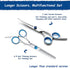 Dog Grooming Scissors - Maxshop 7 Inch Professional 2 Pack Heavy Duty Titanium Stainless Steel Pet Grooming Scissors Kit Rounded Tip Hair Cutting Curved Scissors Thinning Shears for Dogs and Cats by Maxshop