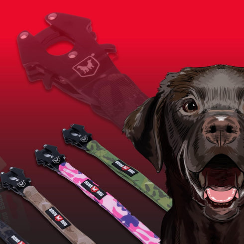 Boss Dog Tactical Leash - Red (6 Foot, 1" Wide)
