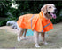 NACOCO Adjustable Large Dog Raincoat Poncho Hoodies - Lightweight Waterproof Clothes with Reflective Strip (XL, Orange)
