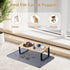 Upgraded Elevated Cat Bowls with Food Mat, 15° Tilted Stand, Anti-Vomiting Raised Dishes, 2 Stainless Steel Bowls