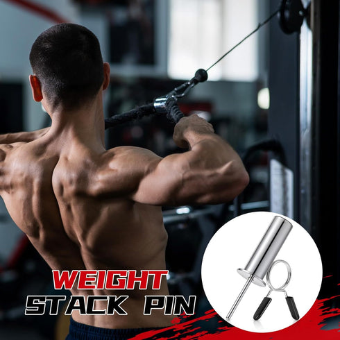 2 2 Inch Lasnten Pcs Weight Stack Pin Extender Gym Pin with Spring Clip Collar for Weight Plate Cable Strength Exercise