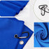 Golf Towel and Brush Set | Microfiber Waffle Design Golf Towel 16" X 24" with Retractable Zip-line Brush (Blue)