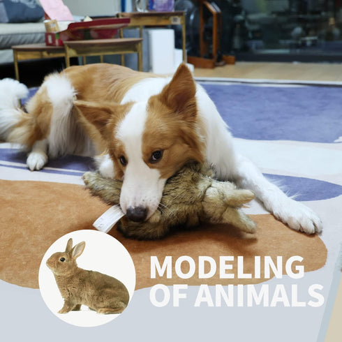 ALL FOR PAWS Classic Rabbit Squeaky Dog Toy, Bunny Fetch Toy for Medium Large Breed, 12.2x7.1x7.5 inches