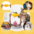 DFQ Cat Slow Feeder, Interactive Cat Puzzle Toy Treat Dispenser - BBQ Campfire Grill Design, Adjustable Rotating Roast