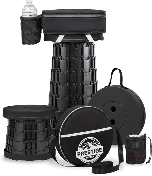 2025 Upgraded Collapsible Stool & 3-in-1 Cushioned Carry Bag, Adjustable Height Folding