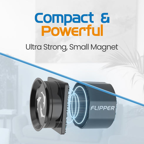 2 1 FL!PPER Flipper Pico in Magnetic Algae Scrubber Scraper Aquarium Fish Tank Cleaner - Black