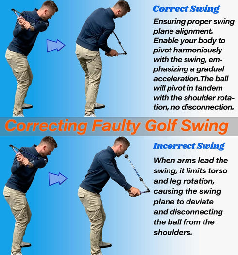 Golf Swing Trainer Aid - Portable Collapsible Trainer for Hinge, Forearm Rotation, Shoulder Turn & Grip