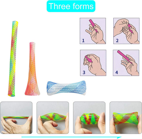 WishLotus Spring Cat Toys - Colorful Cat Spring Toy and Cat Tube Toy Telescopic Mesh Pole for Kitten Chew Toys