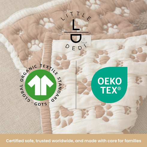 Seamless 3D 16X24 PetMat in Biscuit Beige | Organic Cotton Crate Pad for Small Dogs, Cats & Nursery | & Reversible |