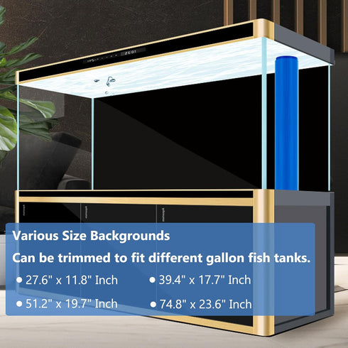 Aquarium Background Static Cling Black Fish Tank Wallpaper, Vinyl Poster Background 39 x 18 in