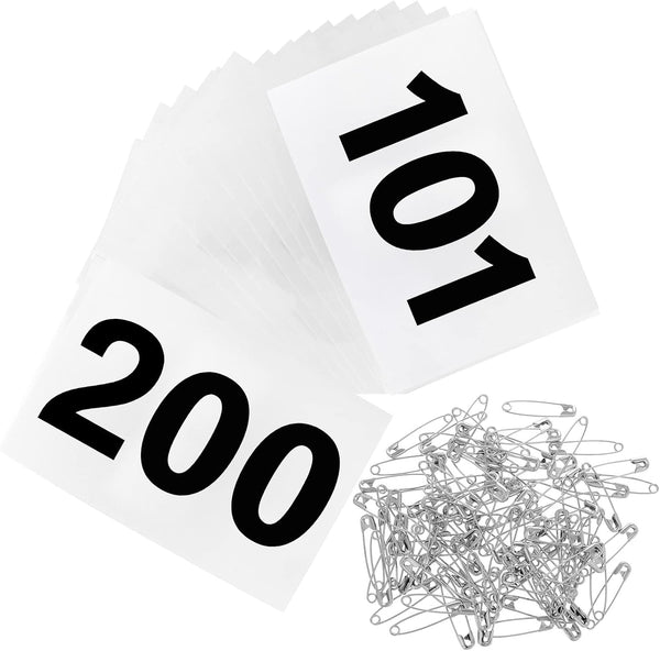 Running Bibs Race Competitor Numbers Waterproof Runners Race Numbers with Safety Pins
