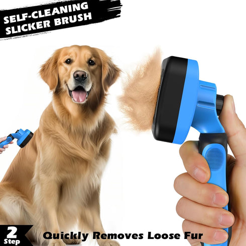Augwind 7 1 in Pet Grooming Kit - Dog&Cat Comb, Deshedding Brush, Nail Clipper with File, Bath Brush - Premium Pet