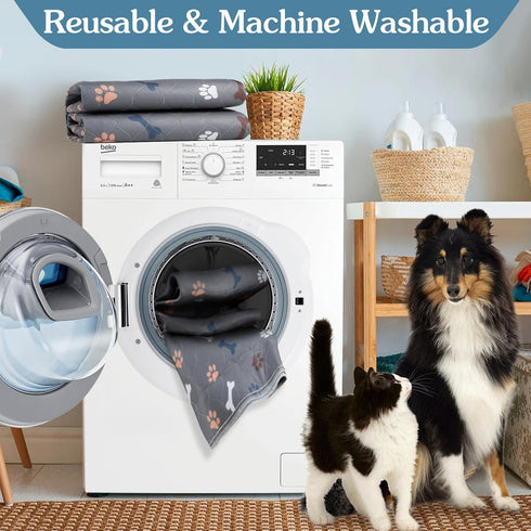 2 Pack 41"x41" Washable Pee Pads for Dogs, Reusable Puppy Pads, Waterproof Pet Training Pads, Non-Slip Fast Absorbent
