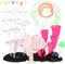 Silicone Glowing Aquarium Decorations, Fluorescence Coral and Sea Anemone Decor Set in Purple, Pink, Green