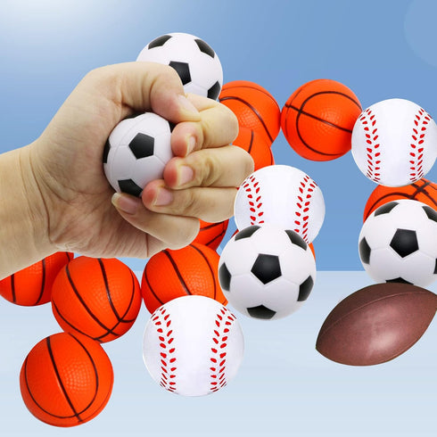 Urspasol 20 PCS Mini Soccer Stress Balls, 1.6 inch Foam Squeeze Balls, Small Sports Themed Party Favors for Kids