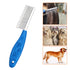 Long Hair Dog or Cat Comb Grooming Tool, Stainless Steel Pin, Blue, Dematting Knots Tangles Remover for Dogs Cats