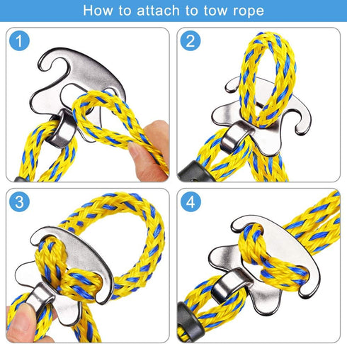SELEWARE Heavy Duty Boat Tow Harness, Stainless Steel Quick Connector for Tubing and Water Sports