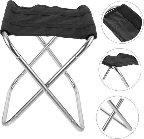 STOBAZA Portable Lightweight Aluminum Folding Stool Ergonomic Compact Bench with Storage Bag for Camping Fishing