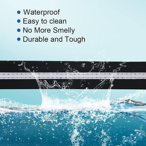 NIMBLE Waterproof Dog Collar, Durable Adjustable Pet Collars with Reflective Cloth Stripe, S/M/L Sizes, Large, Black