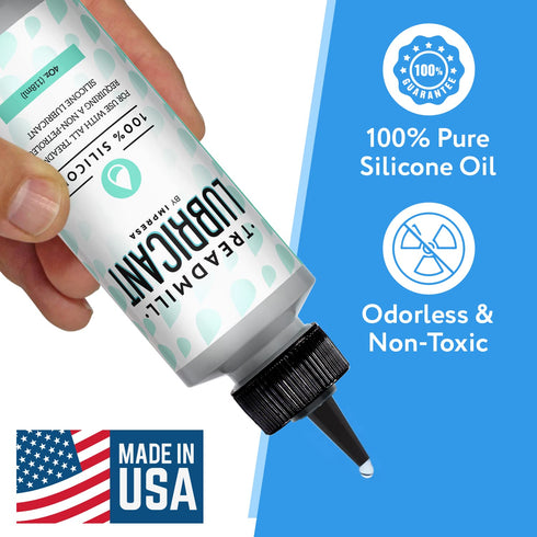 2 Pack, 4 Oz IMPRESA Silicone Treadmill Belt Lubricant - Fl - Twist-Top Application for Liquid Silicone Lubricant