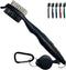 The Golfer's Workshop Golf Club Brush - 2 Ft Retractable Zip-line with Carabiner Clip and Groove Cleaner