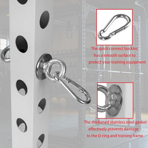 2PCS 1" Ertuohg Power Rack Attachments, Heavy Duty Squat Rack Attachments, Power Rack Shackle Band Attachment
