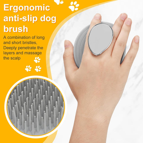 Generic 4Pcs Set 360 Dog Bath Brush Non-Slip Shampoo Brush Anti-Slip Adjustable Massage Scrubber Silicone Bristles