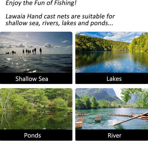 Lawaia Fishing Cast Net Casting Traditional Throw Nets Easy to Use Monofilament Material Durable and Efficient Ideal