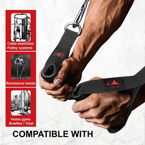 Heavy Duty Gym Exercise Handles Attachment for Cable Machine, Resistance Band, Home Fitness Workout Equipment