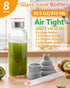 10.5 oz, 8 Pack Zukro Glass Juice Bottles Reusable Small Clear Water Container With Stainless Steel Lids & Straw