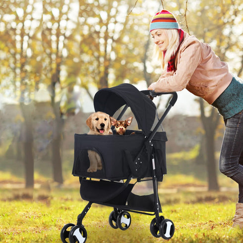 NChanmar 3-in-1 Dog Stroller Cat Stroller Pet stoller Folding Dog Stroller for Small Medium Dogs Cats with Detachable