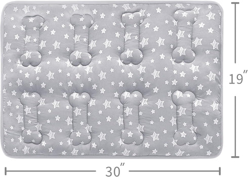 Soft Dog Crate Mat (30" X 19"), Cute Prints, Personalized Anti-Slip Kennel Pad, Machine Washable