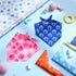 Shyyween 100 Pieces Paw Print Dog Bandanas Bulk Paw Bandanas for Dogs Winter Soft Bibs Adjustable Triangle Doggie