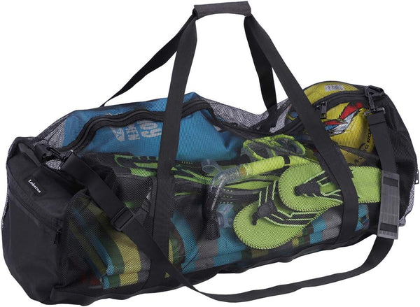 Large Lightweight Beach Bag with Zipper, Mesh Bag for Swimming Pool Sand Toys