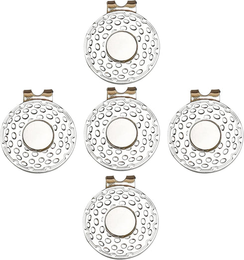 Magnetic Golf Hat Clips, 5 or 10 PCS Ball Marker Holders for Golf Gloves, Hats, Bags, Caps, Visor (Silver)