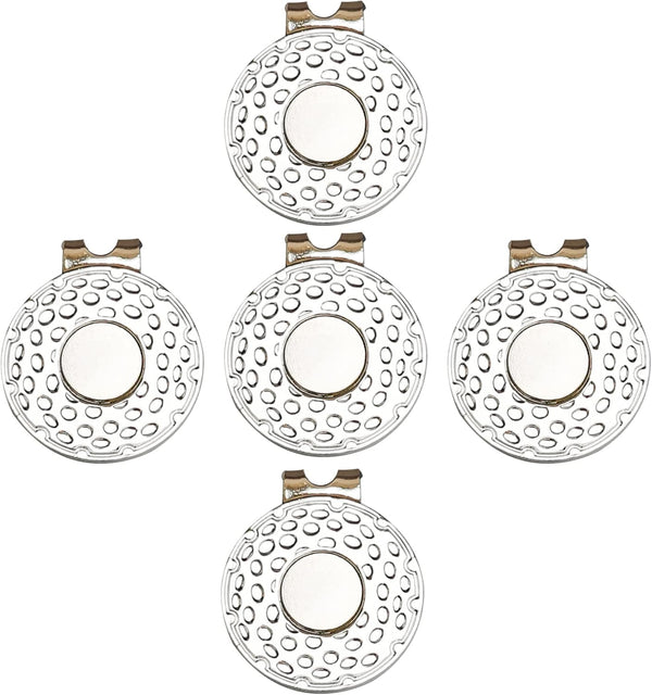 Magnetic Golf Hat Clips, 5 or 10 PCS Ball Marker Holders for Golf Gloves, Hats, Bags, Caps, Visor (Silver)