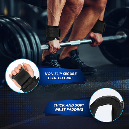 Weight Lifting Hooks (Pair), Heavy Duty Lifting Wrist Straps for Deadlifts, Pull Ups, Weightlifting Gym Gloves
