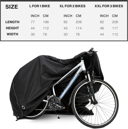 Team Obsidian Bike Covers | Outdoor Storage or Transportation | Heavy Duty, Waterproof 210D Oxford Ripstop | Sizes L,