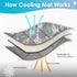 Gray Dog Cooling Mat, Washable Non-Toxic Summer Cooling Pads for Indoor & Outdoor