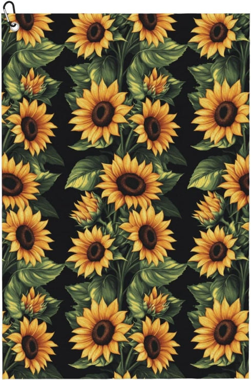 Vendhui Bouquet of Yellow Sunflowers Premium Golf Towel, Prints Towel Golf Carts Or