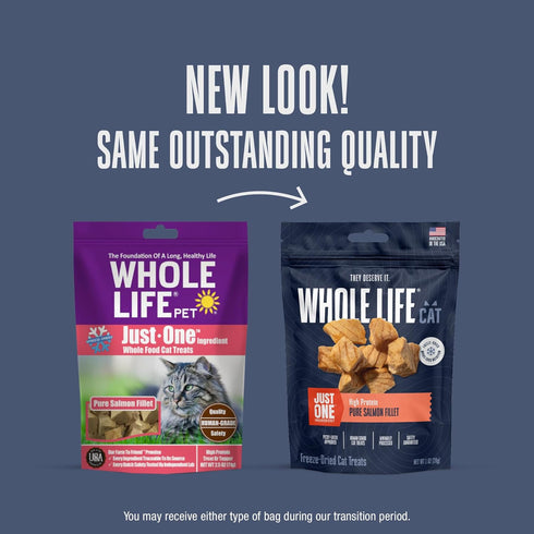 Whole Life Cat Just One Salmon Freeze Dried Cat Treats, 1 oz (Pack of 1) - Human Grade High Protein Food, Healthy
