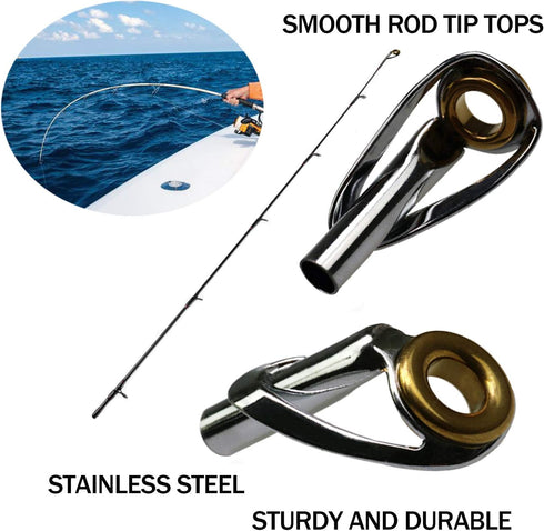 THKFISH Saltwater Rod Tip Repair Kit Heavy Duty with Stainless Steel Ceramics Fishing Rod Replacement Tips