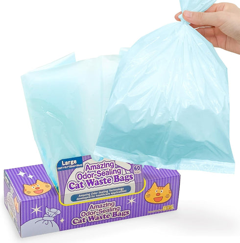 BOS Amazing Odor Sealing Cat Waste Disposal Bags - Durable, Unscented [Size: