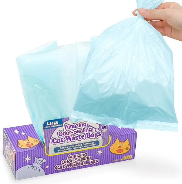 BOS Amazing Odor Sealing Cat Waste Disposal Bags - Durable, Unscented [Size: